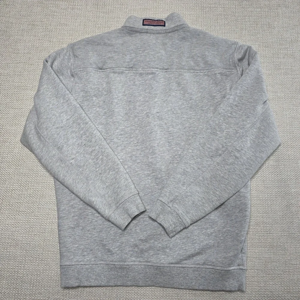 Vineyard Vines Sweater Mens S Gray Collegiate Shep Pullover Zip‎ Mock Sweatshirt